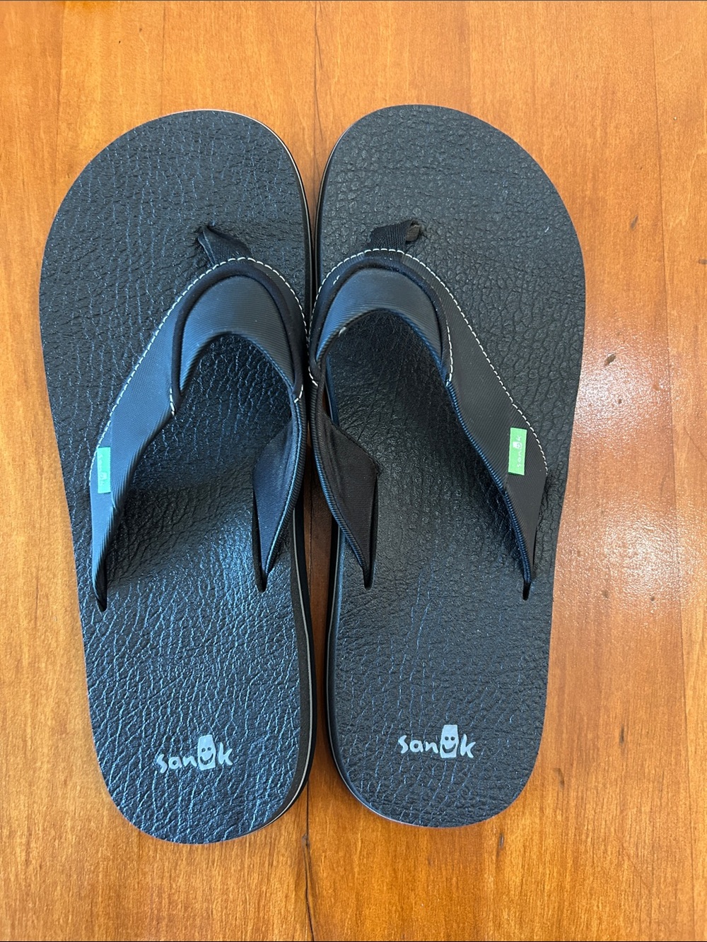 Sanuk Beer Cozy Flip Flops Men's 13 Black Comfort Beach Sandals